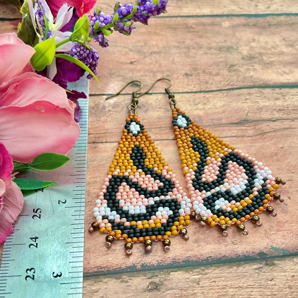 Handcrafted Beaded Earrings - Picture 5 of 5